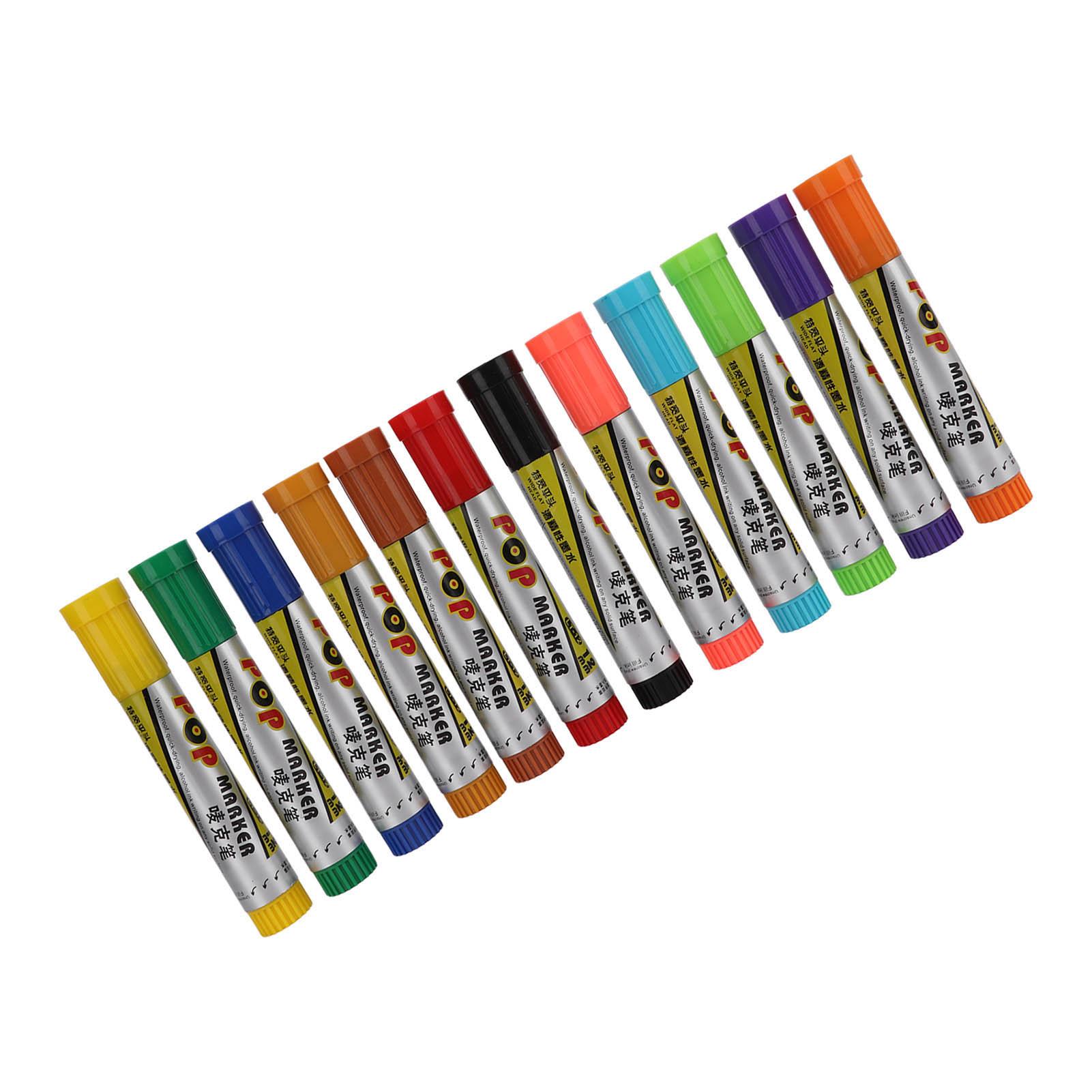 

12 шт. дизайнерских маркеров, быстросохнущие, безопасные, безвредные, яркие цвета, широкое применение, маркеры Posca Paint
