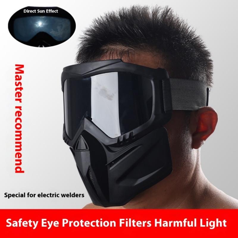 Full Face Protective Mask For Welders Windproof Radiation Proof Light Weight Construction With Adjustable Band