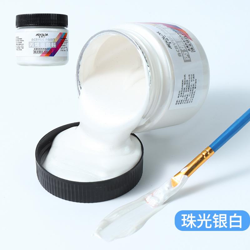 100ML Perłowa Farba Akrylowa Złoty i Srebrny Metaliczny Kolor DIY Papier Kamień Drewno Wodoodporny Pigment do Malowania