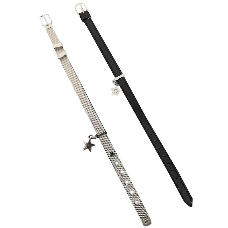 Brățară Ajustabilă pentru Cupluri cu Pandantiv Stea Y2K pentru Fete Design la Modă 2023 Oțel Titan Piele Brățări pentru Femei Bărbați Bijuterii