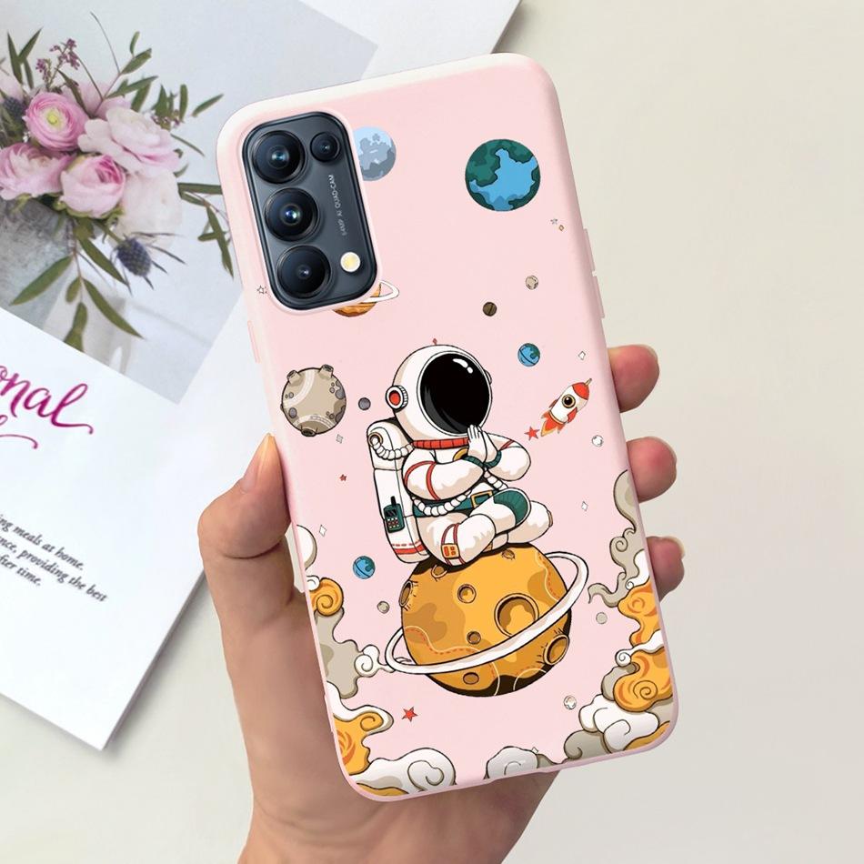For OPPO Reno5 Pro 5G 4G Reno5 Phone Case Reno 5 5Pro CPH2201 CPH2145 Cute Cat Cartoon Candy Color Soft Silicone TPU Back Cover