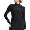 Fila Fitted Solid Color Comfortable Stand Collar Long Sleeve T-Shirt Women Tops Deep-Black A11W511205F-BK