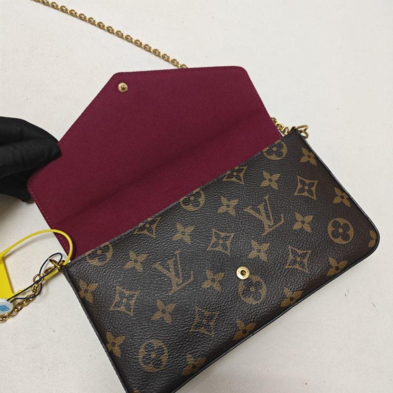 [Pre-Owned] Felicie Pochette Classic Monogram Coated Canvas And Leather Three-In-One Chain Bag - Excellent #HMLXFO