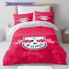 Set de așternut cu model logo RB Leipzig Cearșaf de pilotă Față de pernă Decor pentru casă Cadou (1 * husă de pilotă + 2 * fețe de pernă, fără miez)