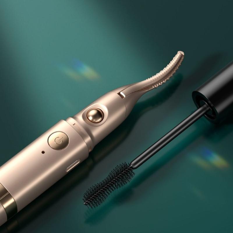 2 in 1 Beauty Tool Convenient Ladies' Electric Eyebrow Shaping Tool Heating Eyelash Curler Delicate Face Hair Trimmer