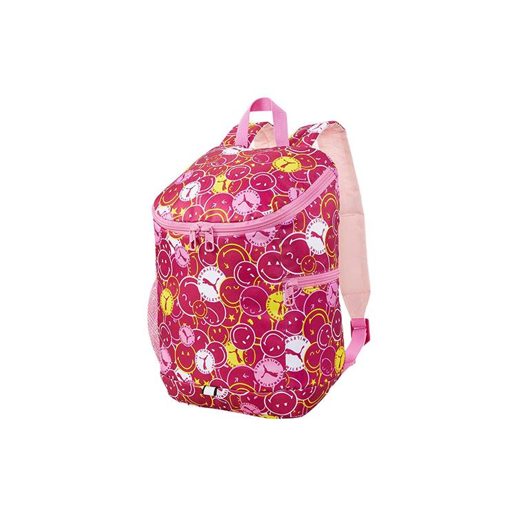 New PUMA SMILEYWORLD Collaboration Fabric Backpack Women's Burgundy 078767-02