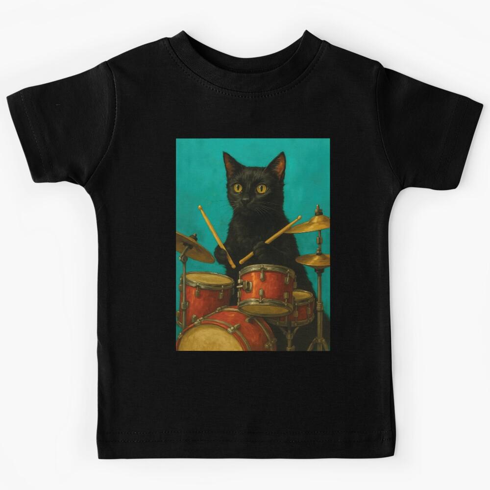 cool cat, drummer Kids T-Shirt 120