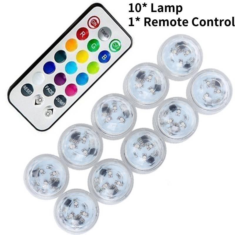 

Светодиодные подводные чайные свечи Погружные разноцветные свечи RGB Пульт управления лампой