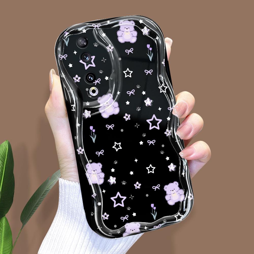 

Милый мультяшный узор, кремовая текстура, мягкий силиконовый чехол с волнистыми краями, чехол для телефона для Huawei Honor Infinix Tecno iPhone iPhone XS чёрный