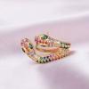 1Pc Trend Statement Micro Pave Rainbow Zircon Stud Earrings For Women Personality Chic Snake Shining Rhinestone Earring Ear Cuff