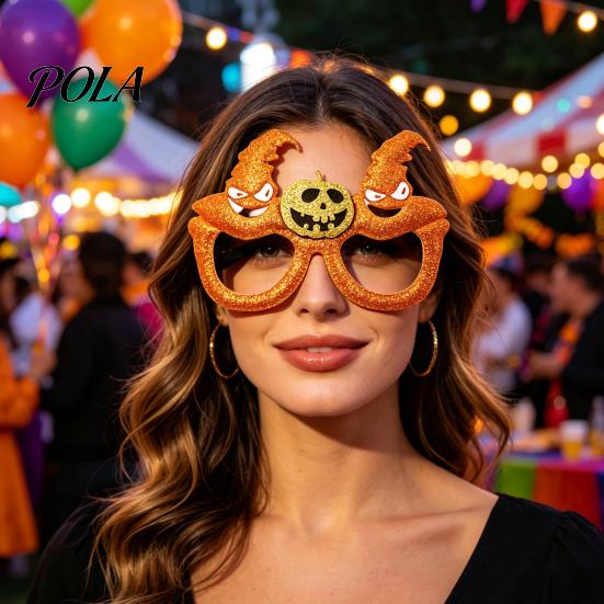 Novelty Themed Party Eyewear Halloween Pumpkin Glasses, Funny for Kids Adults, Spooky Cute Ghost Eyeglass Frames Photo Booth Props, Trick or
