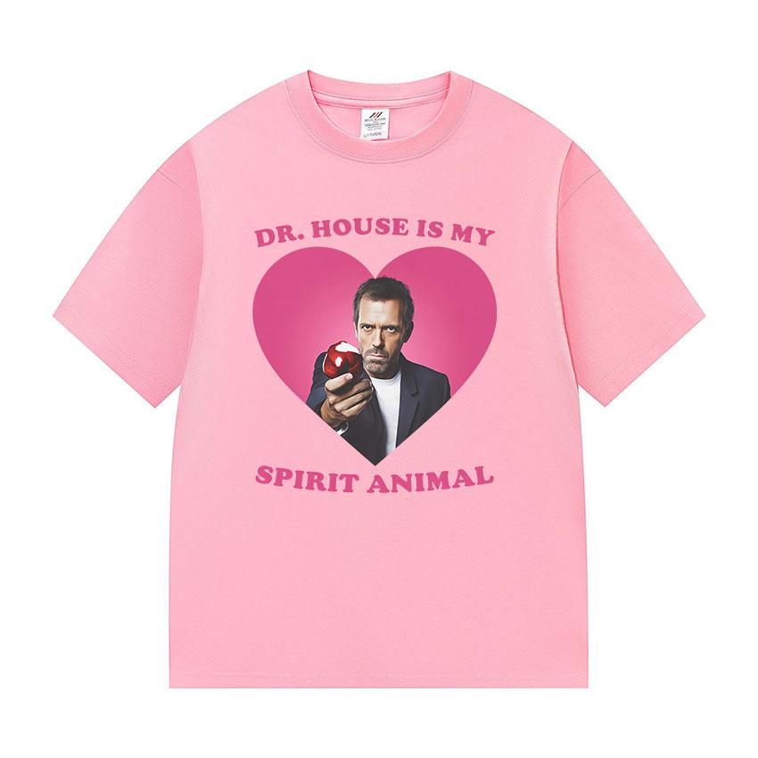 Funny Dr House Is My Spirit Animal Meme Graphic T Shirts Unisex Women Fashion High Quality Oversized Cotton Tshirt Tops Fans Gift