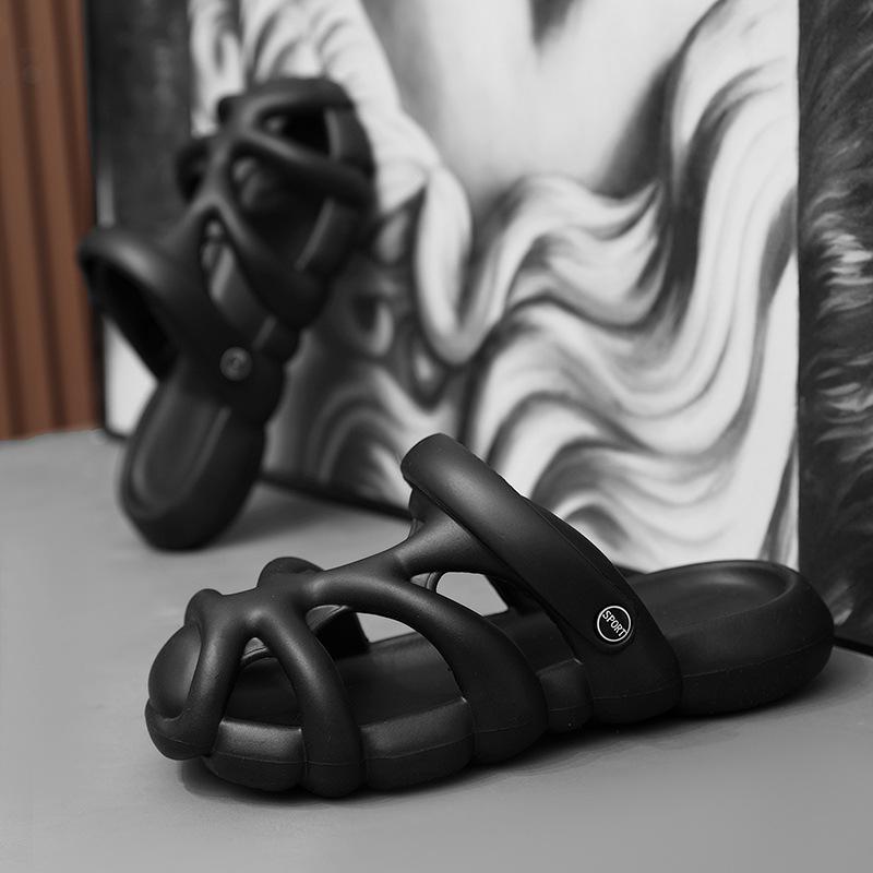 Stepping On Shit Hole Shoes Men's Summer Driving Non-slip Soft-soled Bag Head Beach Shoes Trendy Sandals Outdoor Slippers Men's Outer Wear