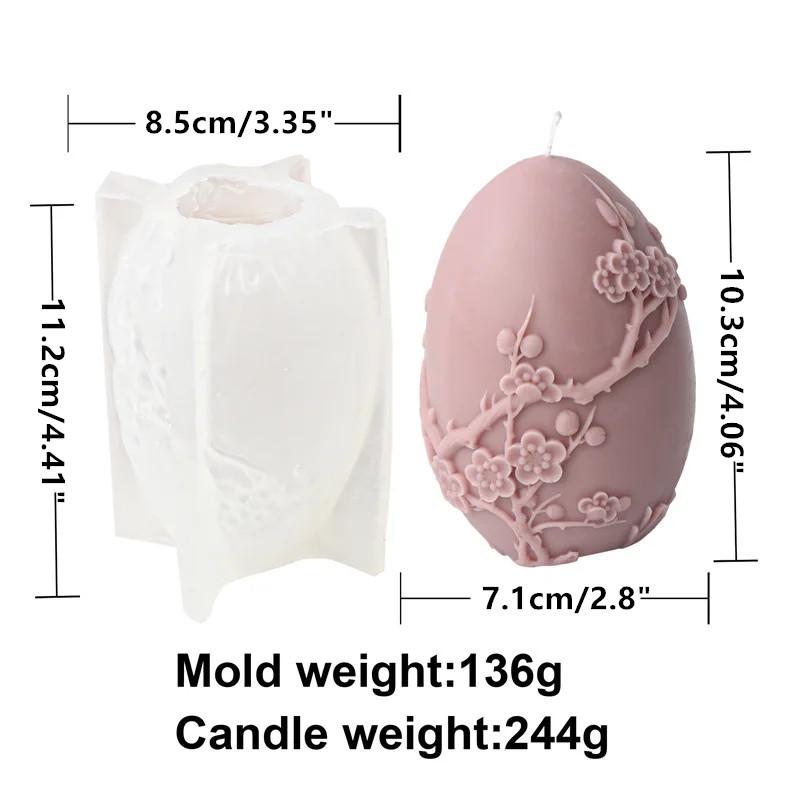 10cm Flower Easter Egg Candle Mould Eggshell Shaped Silicone Candle Making Molds Resin Soap Casting Gifts Home Decor Butterfly
