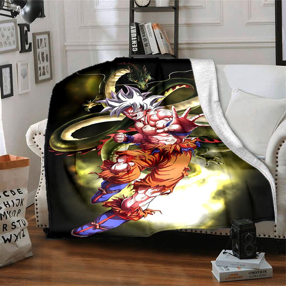 1pc Goku, Shenron Blanket Soft All Season Throw with Vibrant Design, Perfect for Home, Travel, and Gifts, Ideal for Naps and Camping