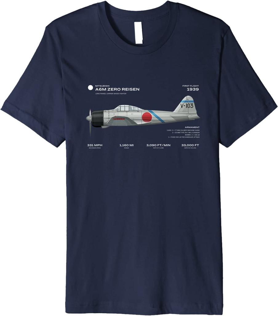 A6M Zero Risen WWII Japan Airplane FighterT Shirt New 100 Cotton Short Sleeve ONeck Casual Tshirts Loose Top Size S3XL