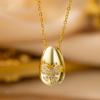 Luxury Female Crystal White Zircon Stone Pendant Necklace Vintage Gold Color Wedding  For Women