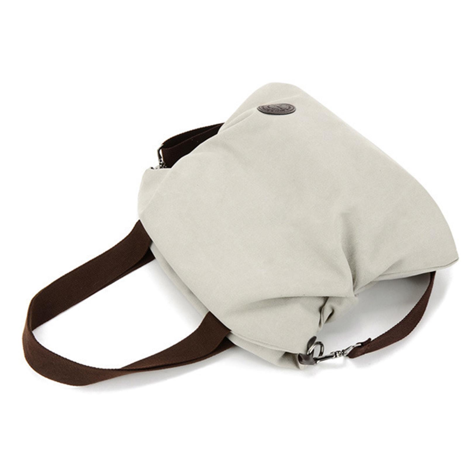 

Canvas Bag Large Capacity Reusable Prevent Deformation Cloth Shopping Bag Creamy White