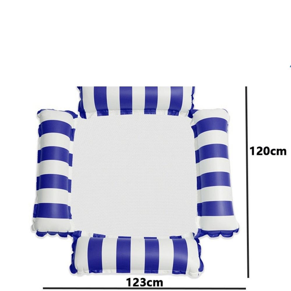 Inflatable Floating Water Hammock Chair With Backrest Portable 4 Tube Inflatable Pool Float Mesh Hammock For Water Recreation