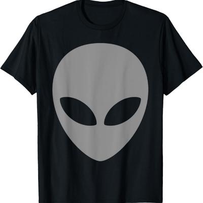 Grey Alien T Shirt Scary Grey Alien Head Tee Shirt T-Shirt