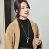 Stylish Womens Fox Charm Sweater Chain Necklace With Sparkling Crystal Accents And Alloy Material