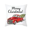 Pattern Of Santa Claus' Car And House Throw Pillow Cover With Short Plush Print For Living Room Sofa Decoration Cushion Cover