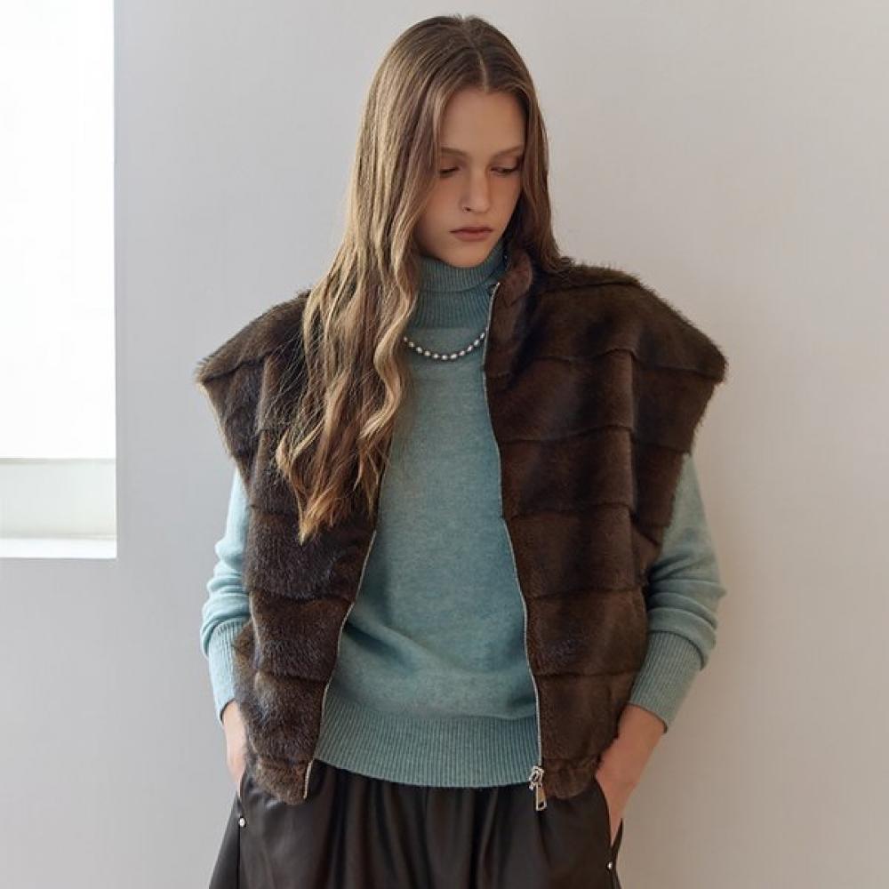 Maxza Reversible Padding Vest Panel Fake Fur Ze12qv001nh