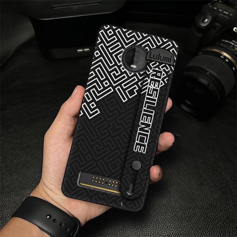 Simple Wrist Strap Phone Case For MOTO Z4 Play Fashion Design Back Cover Plain Color Personality Dirt-resistant Commerce