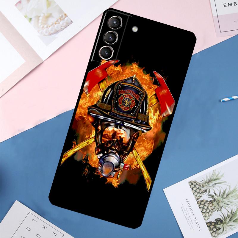 Feuerwehrmann Helden Feuerwehrmann Hülle Für Samsung Galaxy S23 S22 S24 Ultra Note 20 S20 S21 FE S9 S10 Note 10 Plus Rückseite