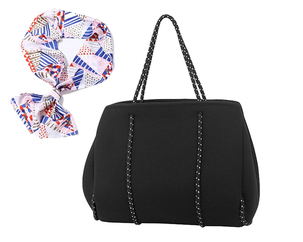 

Сумка-тоут из неопрена для дайвера, большая, большая спортивная сумка для занятий йогой, [hinata], сумка, тоут, женская сумка, сумка для мамы, материал, карман, в комплекте, чёрный