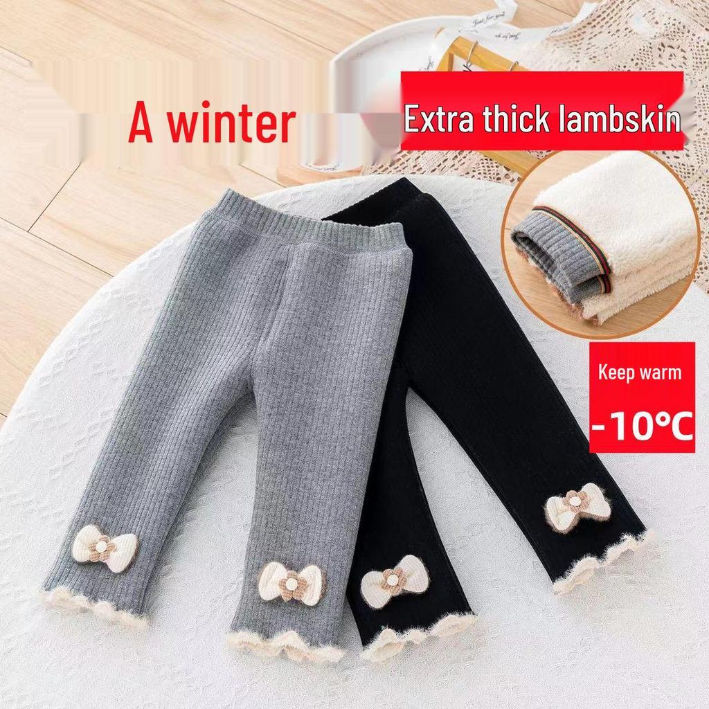Extra dicke, fleecegefütterte Mädchenleggings – Hohe Taille, kuschelige Winterbekleidung