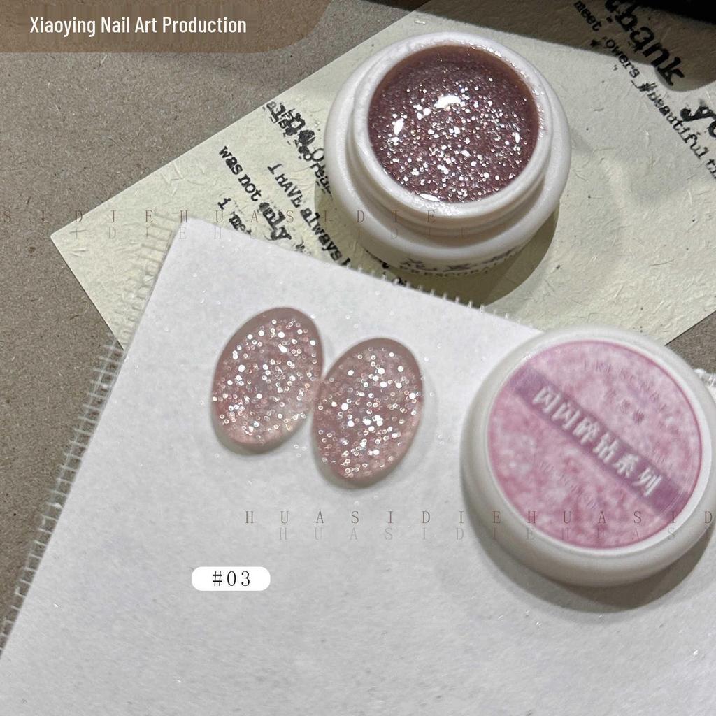 Huasidie 22-Color Glitter Crushed Diamond Reflective Gel Nail Polish, 5g Jar