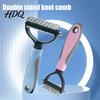 Ergonomic Pet Brush Grooming Rake Dual-Sided Stainless Steel Blades Deshedding And Lightweight Dog Dematting Brush Undercoat Rake for Dogs