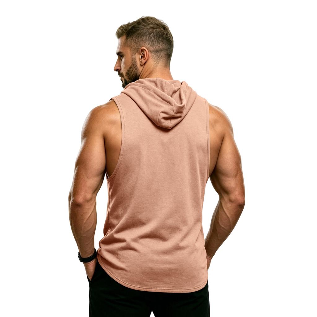 Men's Sleeveless Hoodie Muscle Fit Gym Tank Top Breathable Quick Dry Workout Vest for Fitness Training