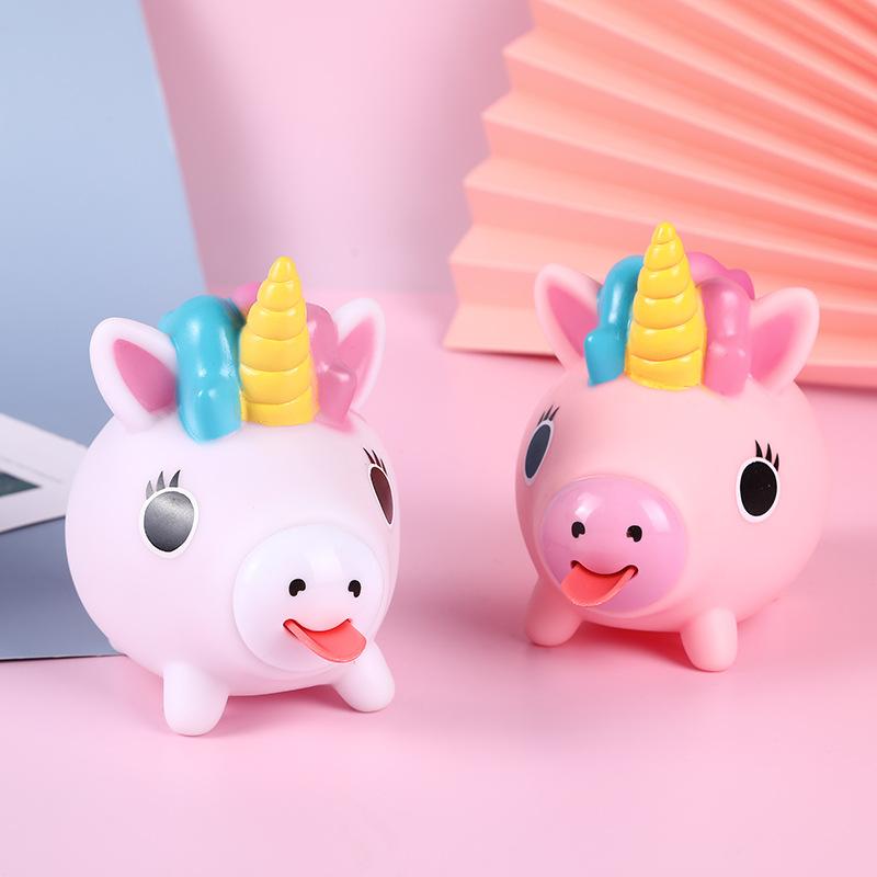 Creative Tongue Voice Squeeze Decompression Novelty Vent Vocal Toys Unicorn Decompression Toy Squishy Anti-Stress Dolls