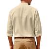 2026 Spring and Autumn Linen Shirt, Long Sleeve, Stand Collar, Breathable, Casual, Versatile Men's Shirt