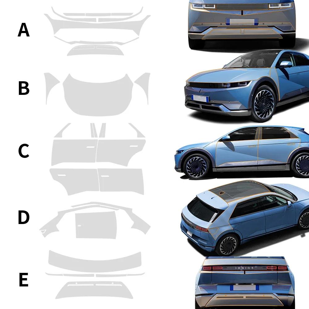 For Hyundai IONIQ 5 2022 2023 2024 9Mil TPU Scratch Resistant Car Paint Protection Film Pre-cut PPF Kit Clear Decal Accessories