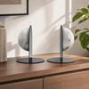 Round Bookends with Marble Sphere Modern Bookend Set Heavy Duty for Reading Nook