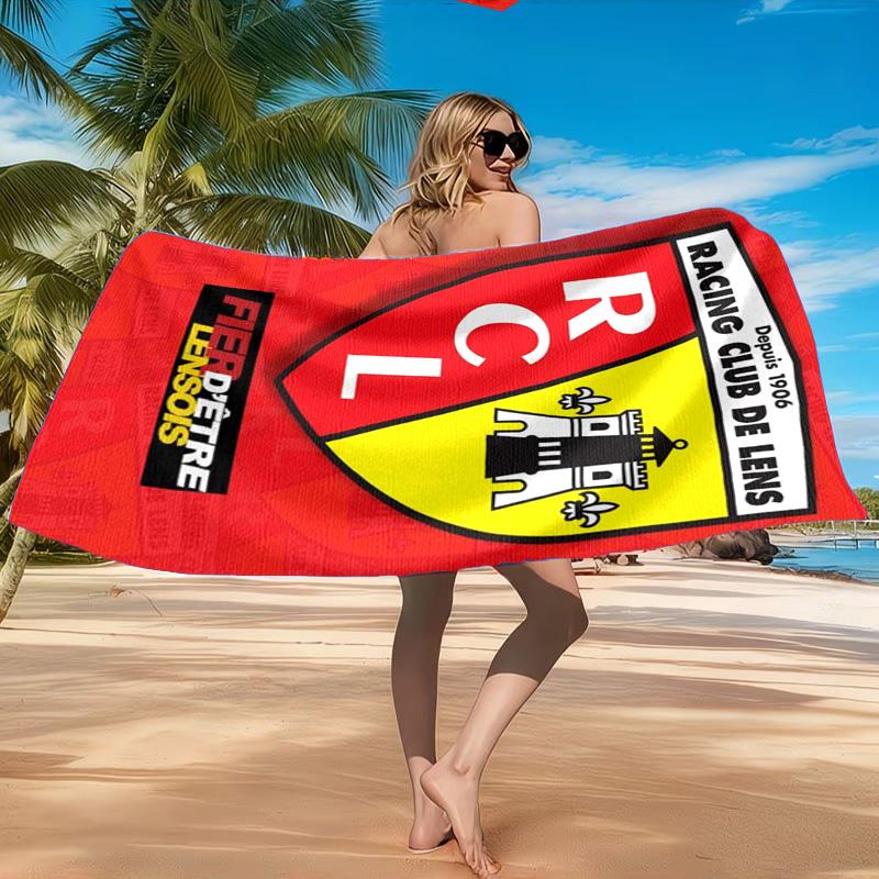 Racing Club De Lens Crest Beach Towel, Quick-drying, Easy To Care For, Suitable for Both Fitness and Beach Vacations,Sports Essential