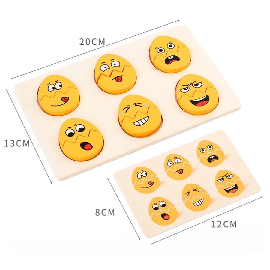 Children Wooden Expressions Egg Shaped Montessori Toy For Toddlers Preschool Kids' DIY Wooden Gifts Sensory Educational Toys