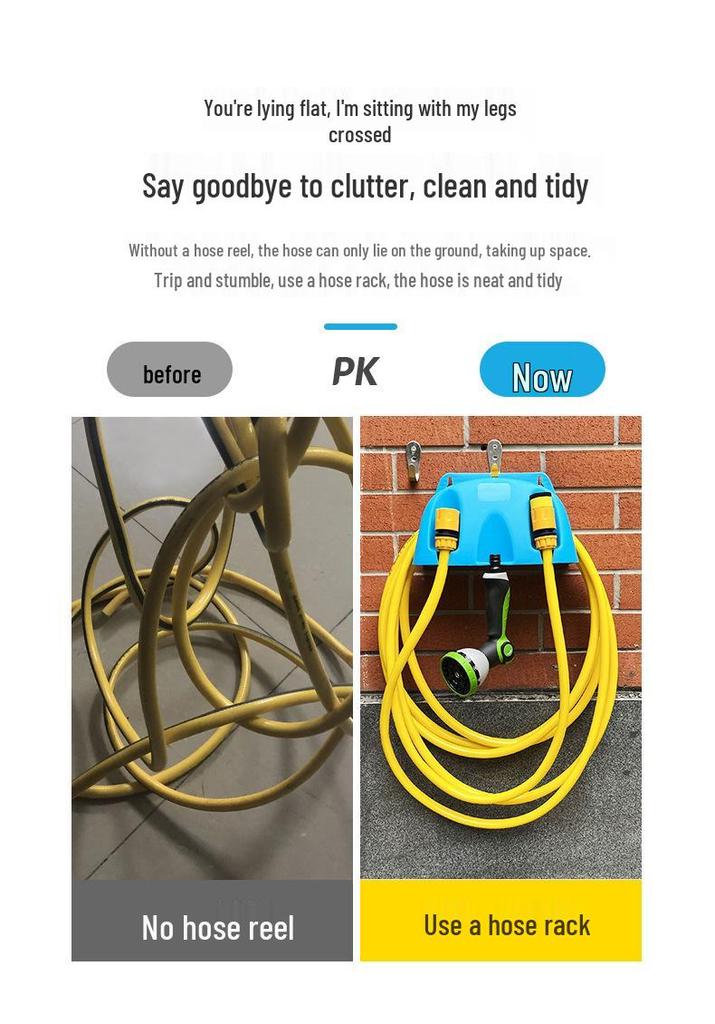 30m Water Hose Reel Cart & Garden Water Gun with 4-Point Storage Rack