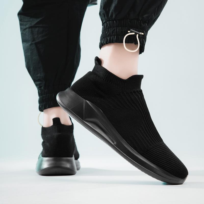 2024 Spring Autumn Newest Mesh Casual Shoes Outdoor Thick Sole Fashion Socks Shoes Men'S Sports Vulcanized Shoes Tenis Masculino