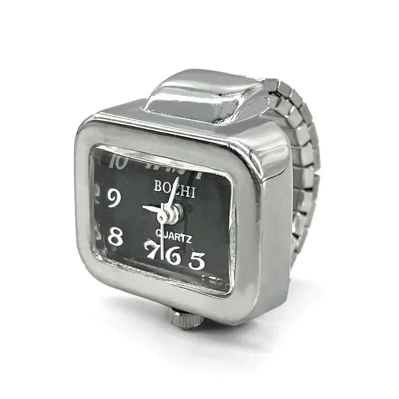 Anillos de Reloj Mini Punk Vintage Correa de Aleación Relojes de Moda Anillo Anillos de Pareja para Hombres y Mujeres Joyería Reloj Anillos de Reloj de Cuarzo Romanos