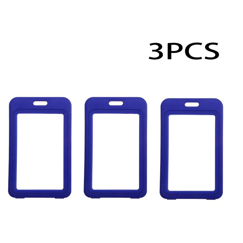 Cute Double Sided Transparent ID Card Holder Waterproof Name Badge Horizontal Id Badge Holder for Work School Clear Plastic