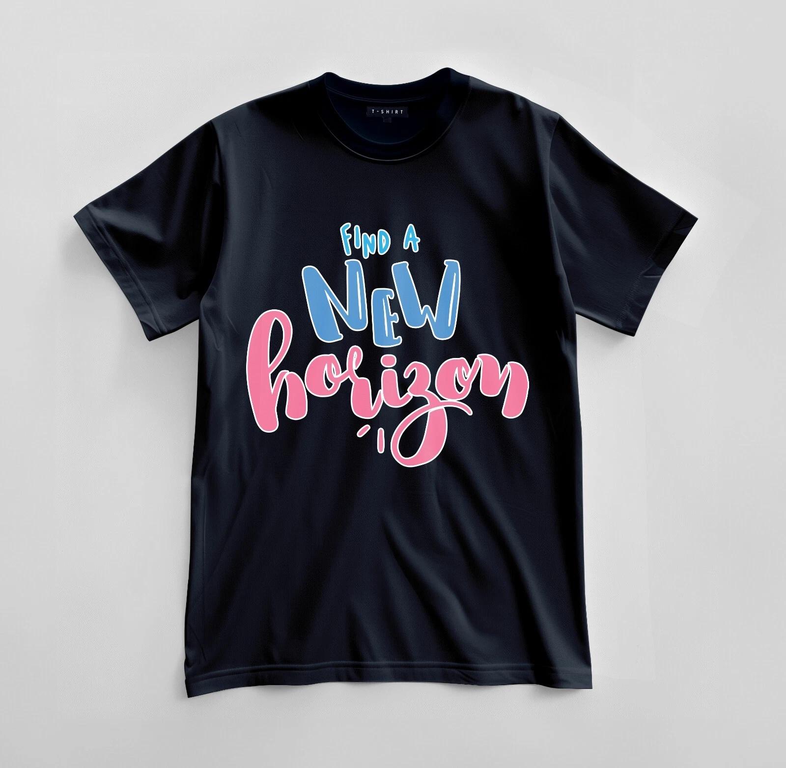 Custom Find a New Horizon Graphic T-shirt Design Unisex Jersey Short Sleeve Tee XL