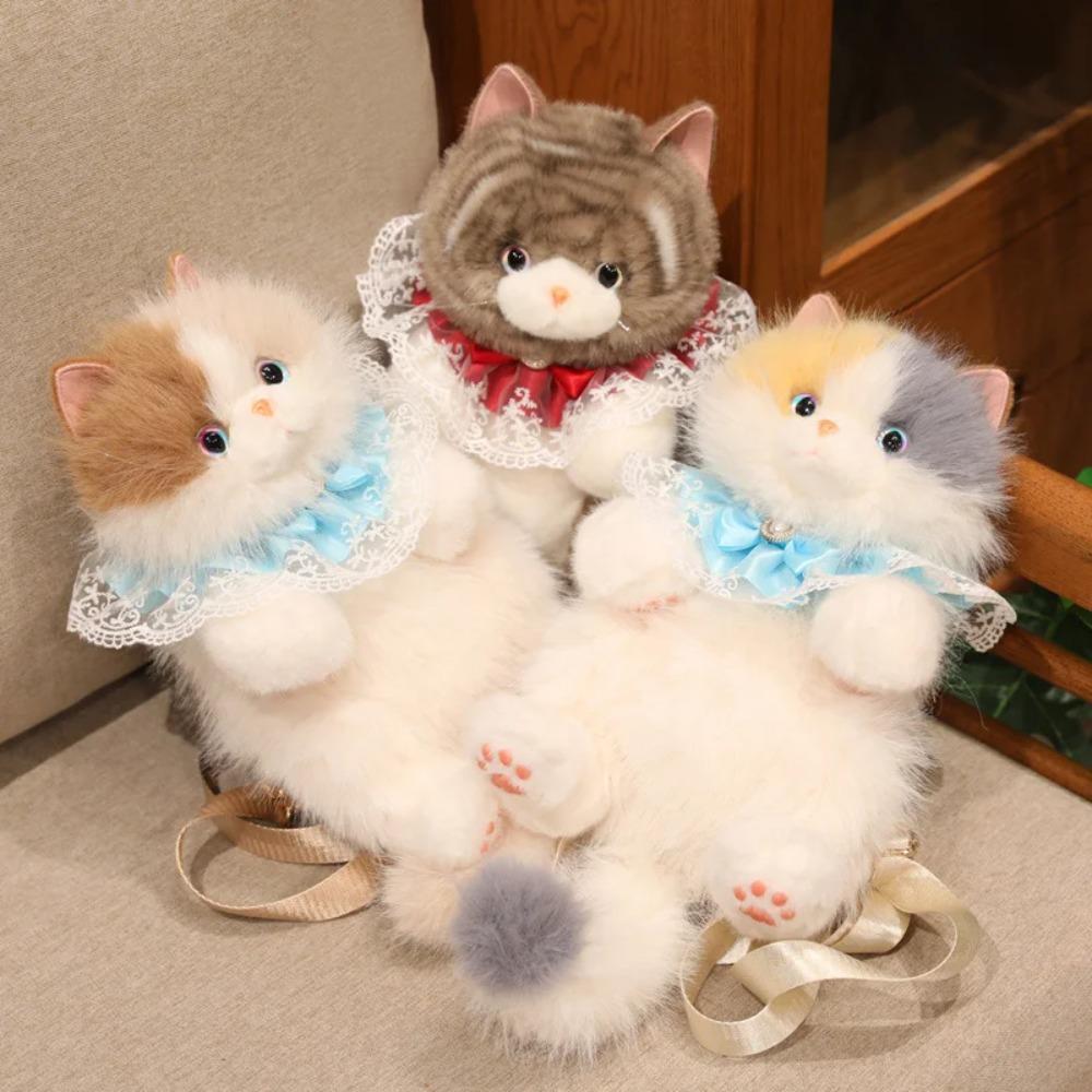 Rucsacuri Drăguțe cu Pisici Ragdoll Geantă cu Animale de Pluș Pudel Genți de Umăr pentru Fete Rucsacuri de Pluș pentru Școală Studenți Jucării Pisoi pentru Băiat
