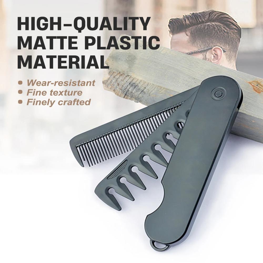 Beard Combing Portable Folding Pocket Combs 2 IN 1 Barber Hair Clipper Comb  Household