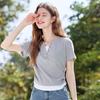 Betu Women's Color-Block Drawstring Slim-Fit Short Sleeve T-Shirt