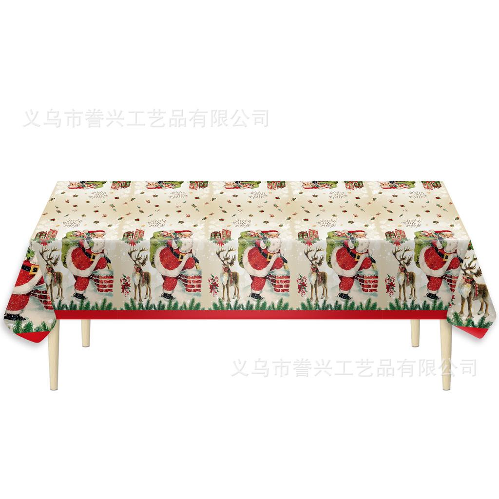 Spot Pe Christmas Party Snowflake Tablecloth Cartoon Gingerbread Winter Theme Disposable Tablecloth Decoration Atmosphere Layout