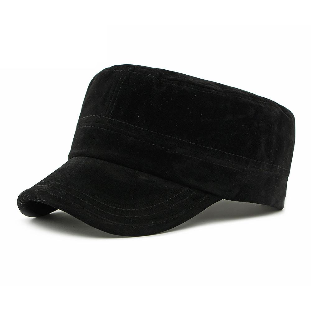 

Autumn Winter Hat Men Flat Top Hat Large Size Cap чорний